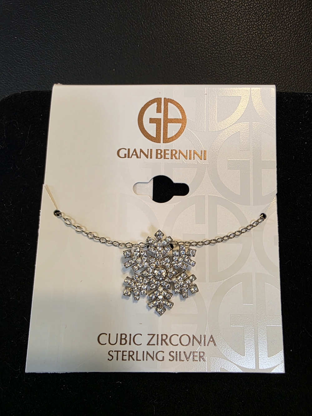 #299 Giani Bernini Silver Snowflake Necklace with Cubic Zirconia